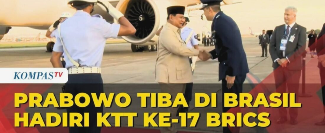 Detik-Detik Presiden Prabowo Tiba di Brasil Hadiri KTT ke-17 BRICS